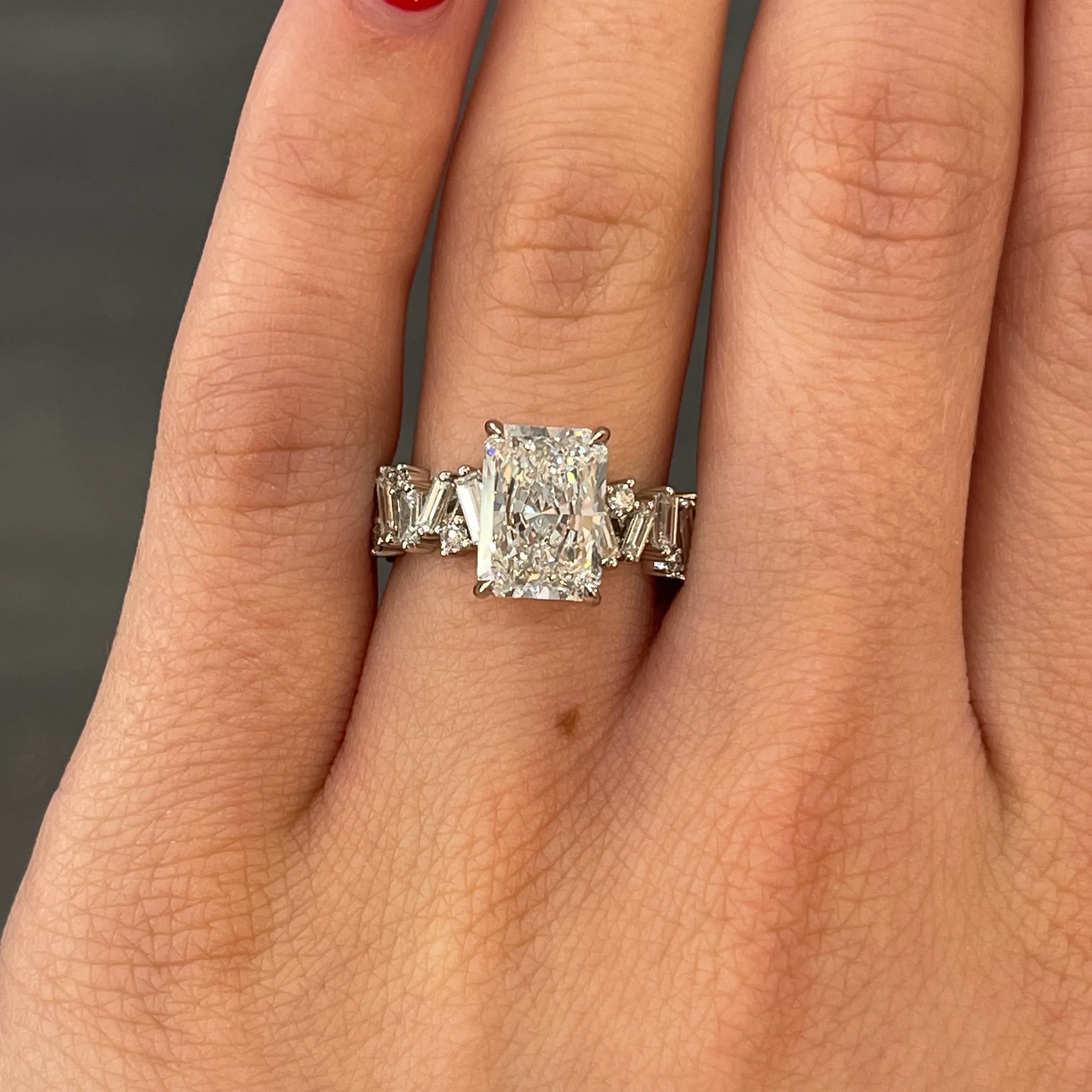 3.06ct E VS1 Radiant "Heather" Engagement Ring Image 4 Forever Diamonds New York, NY