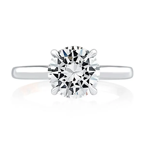 Solitaire Round Center Diamond Engagement Ring with Peek-A-Boo Diamonds Image 2 Baxter's Fine Jewelry Warwick, RI