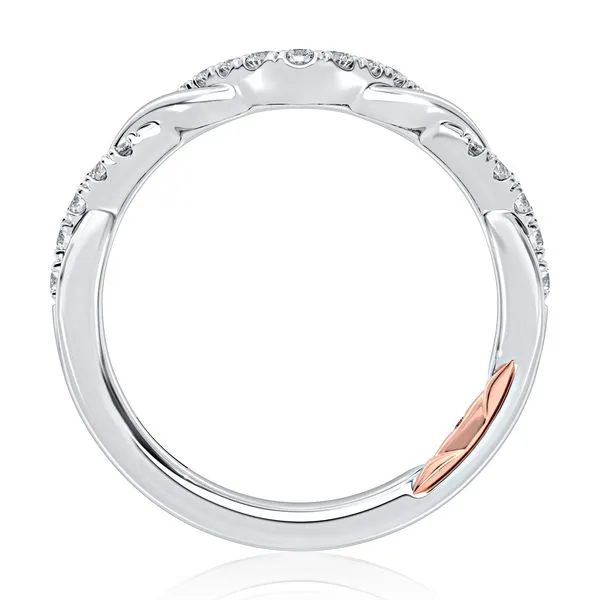 Curved Alternating Row Diamond Wedding Band Image 3 Baxter's Fine Jewelry Warwick, RI