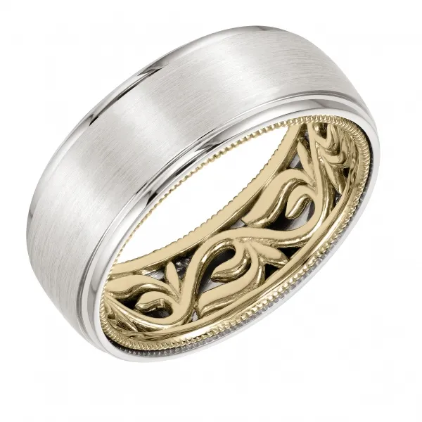 18K White/Yellow Gold Wedding Band Ambassador Diamond Jewelers Tucson, AZ