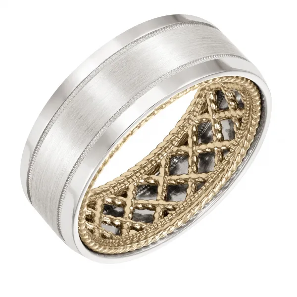 14K White/Yellow Gold Wedding Band Ambassador Diamond Jewelers Tucson, AZ