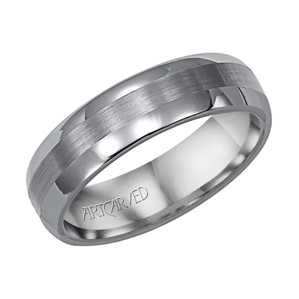 Gray Tungsten Carbide Wedding Band Ambassador Diamond Jewelers Tucson, AZ