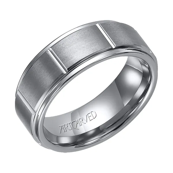 Gray Tungsten Carbide Wedding Band Ambassador Diamond Jewelers Tucson, AZ