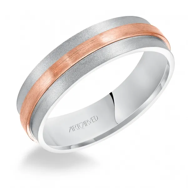 14K White/Rose Gold Wedding Band Ambassador Diamond Jewelers Tucson, AZ