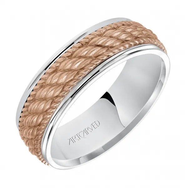 14K White/Rose Gold Wedding Band Ambassador Diamond Jewelers Tucson, AZ