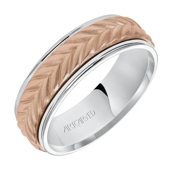14K White/Rose Gold Wedding Band Ambassador Diamond Jewelers Tucson, AZ