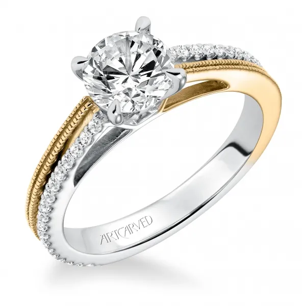 14K White/Yellow Gold Engagement Ring Ambassador Diamond Jewelers Tucson, AZ