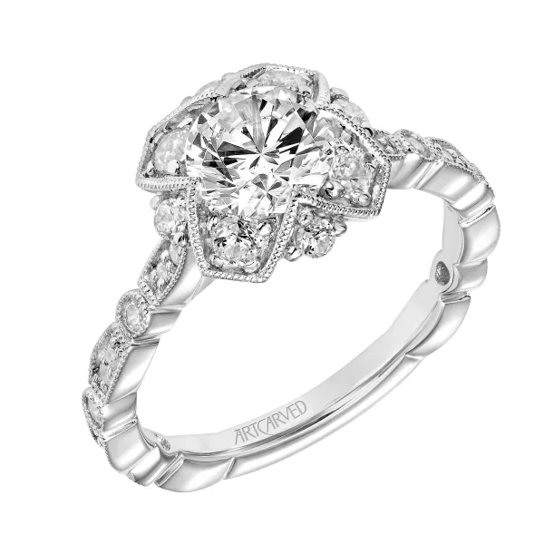 Vintage Inspired Diamond Engagement Ring Ambassador Diamond Jewelers Tucson, AZ