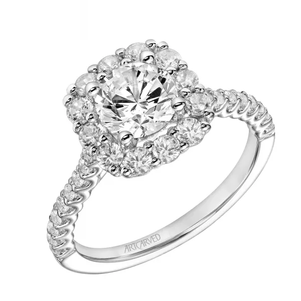 Diamond Halo Engagement Ring Ambassador Diamond Jewelers Tucson, AZ