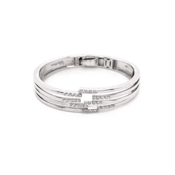 Fontaine White pave Stone Bangle Ask Design Jewelers Olean, NY