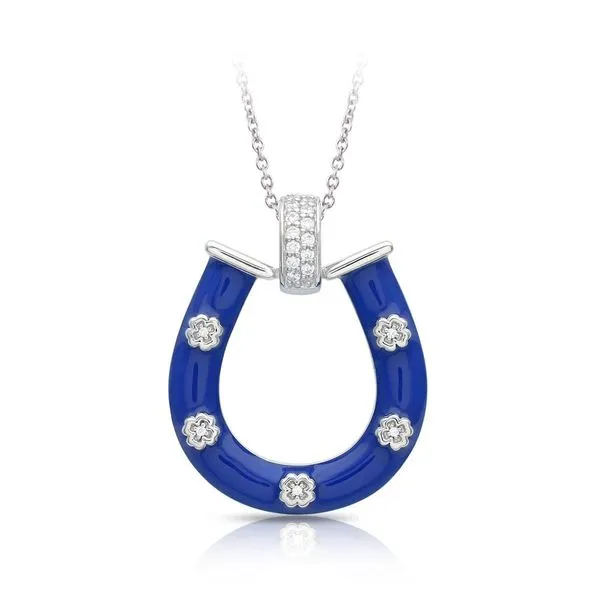 Lucky Horseshoe blue pendant Jewelry Design Studio Jensen Beach, FL