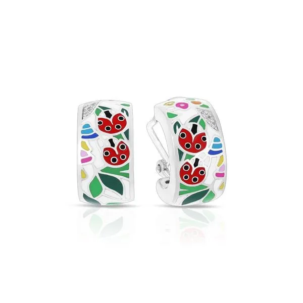 Ladybug White Earrings Ask Design Jewelers Olean, NY