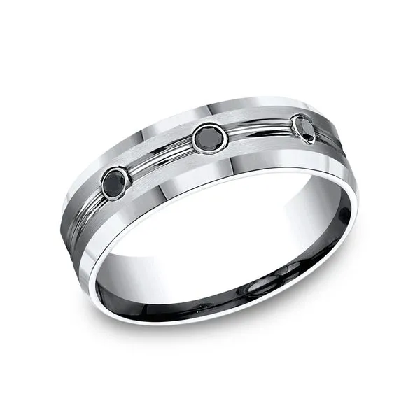 Cobalt Comfort-Fit Black Diamond Wedding Ring Nesemann's Diamond Center Plymouth, WI