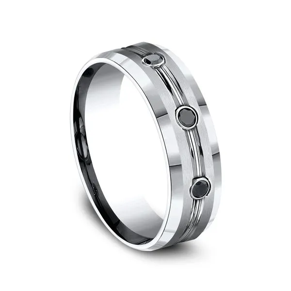 Cobalt Comfort-Fit Black Diamond Wedding Ring Image 2 Nesemann's Diamond Center Plymouth, WI