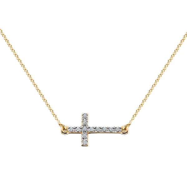 Diamond Sideways Cross Necklac Tennies Jewelry Appleton, WI
