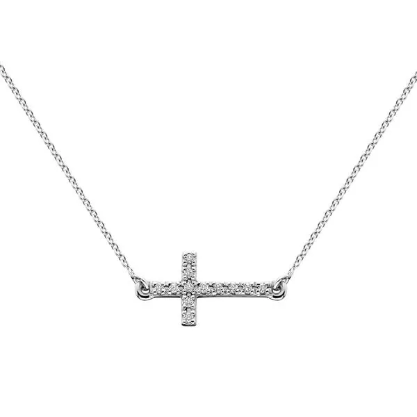 Diamond Sideways Cross Necklac Image 2 Tennies Jewelry Appleton, WI