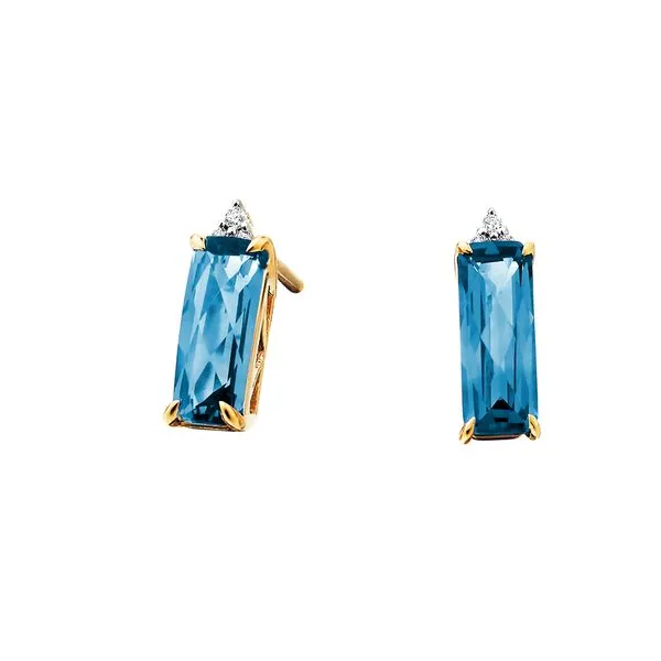 Blue Topaz Earrings .03tdw Image 2 Tennies Jewelry Appleton, WI