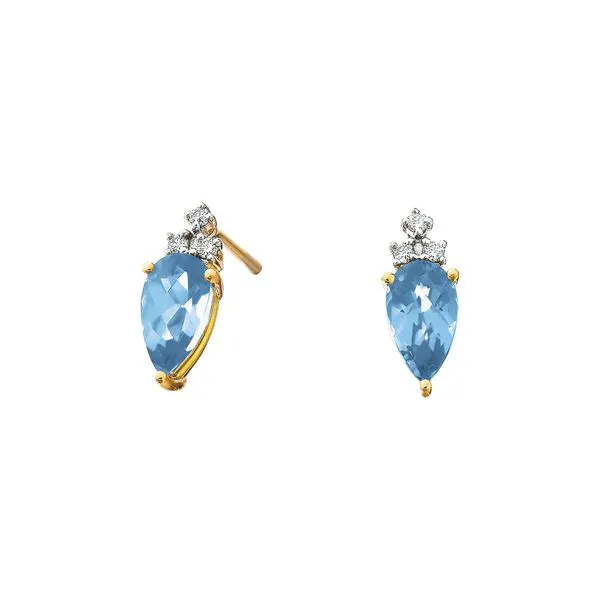 Blue Topaz Earrings .05tdw Tennies Jewelry Appleton, WI