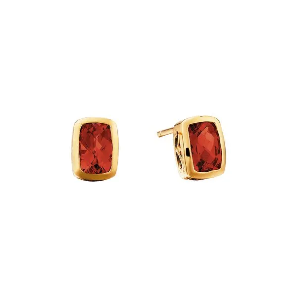 Rhodolite Bezel Earrings Image 2 Tennies Jewelry Appleton, WI