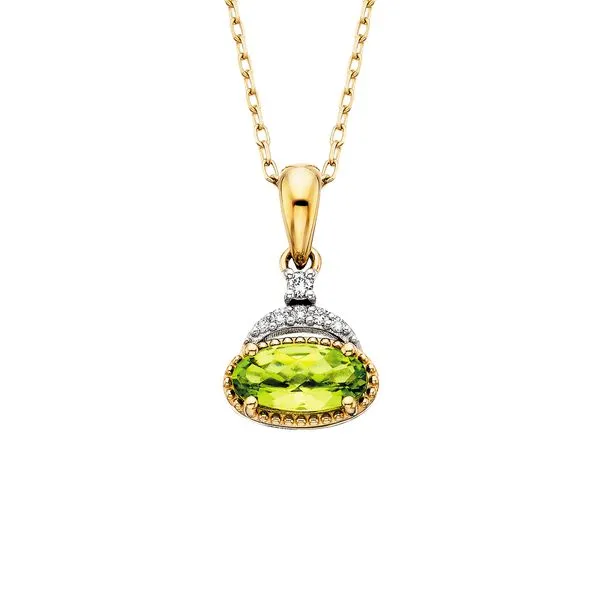 Peridot Oval Crescent Pendant Tennies Jewelry Appleton, WI