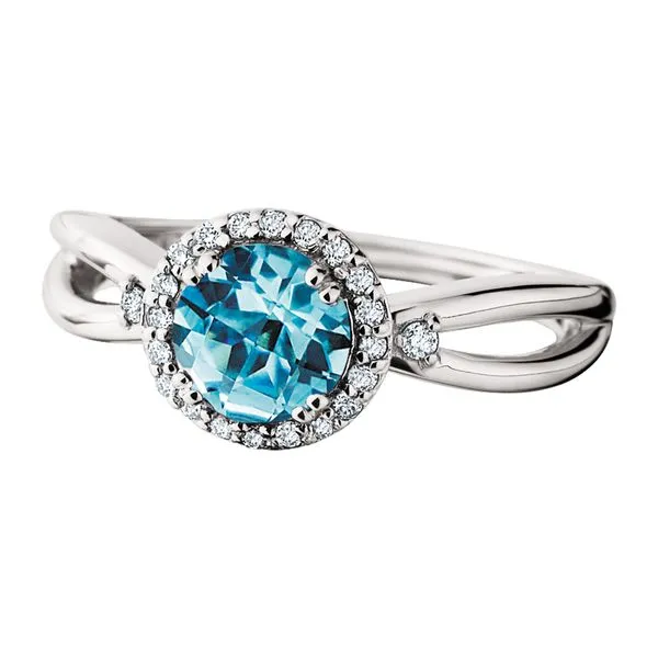 Blue Topaz Ring .12tdw Image 2 Tennies Jewelry Appleton, WI