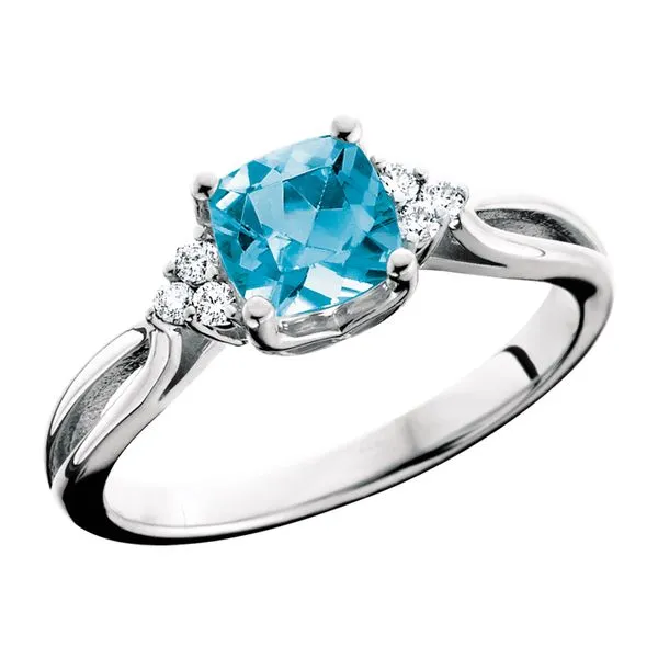 Blue Topaz Ring .09tdw Tennies Jewelry Appleton, WI