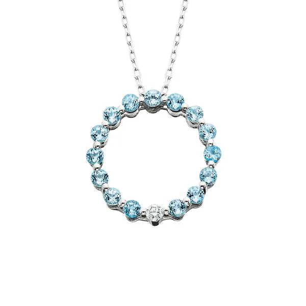 Aquamarine Circle Pendant .03t Image 2 Tennies Jewelry Appleton, WI