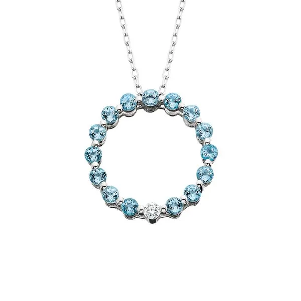 Aquamarine Circle Pendant .03t Image 3 Tennies Jewelry Appleton, WI