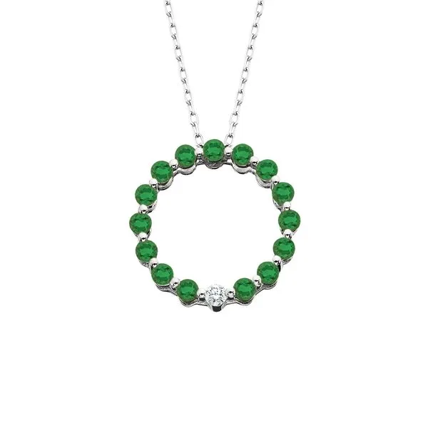 Peridot Circle Pendant .03tdw Image 5 Tennies Jewelry Appleton, WI