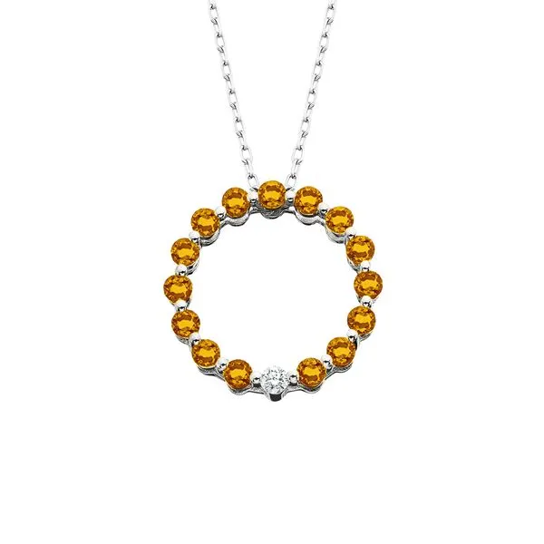 Created Sapphire Circle Pendan Image 4 Tennies Jewelry Appleton, WI