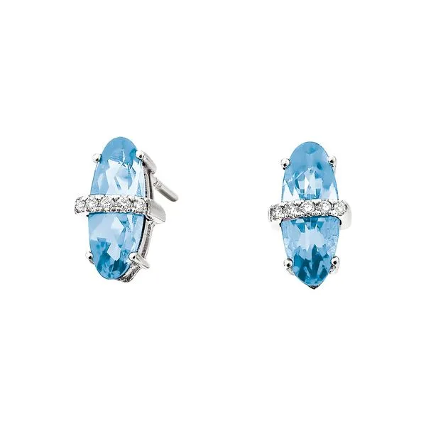 Blue Topaz Earrings .04tdw Image 2 Tennies Jewelry Appleton, WI