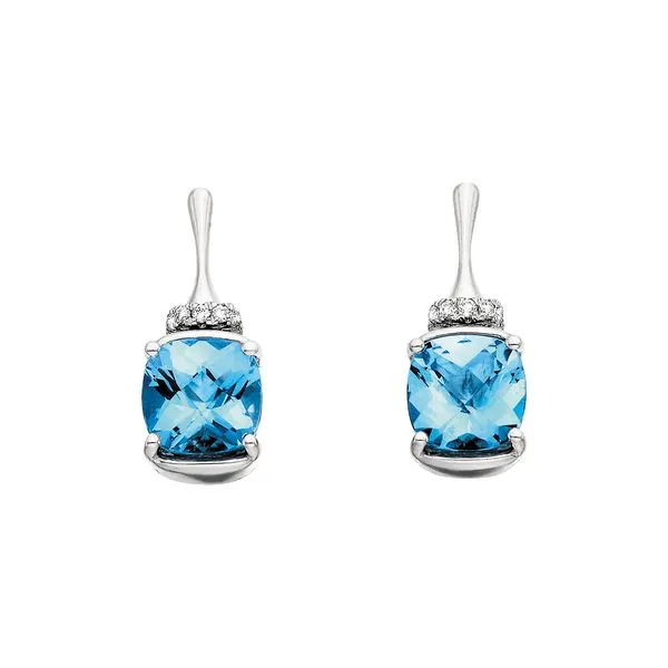 Cushion Cut Blue Topaz Earring Tennies Jewelry Appleton, WI