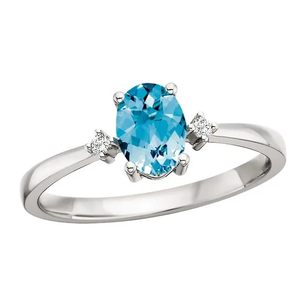 Blue Topaz Ring .03tdw Image 3 Tennies Jewelry Appleton, WI