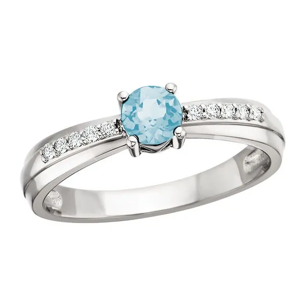 Aquamarine Ring .08tdw Image 3 Tennies Jewelry Appleton, WI