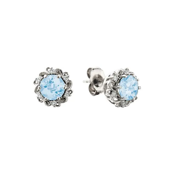 Blue Topaz Earrings .07tdw Image 2 Tennies Jewelry Appleton, WI