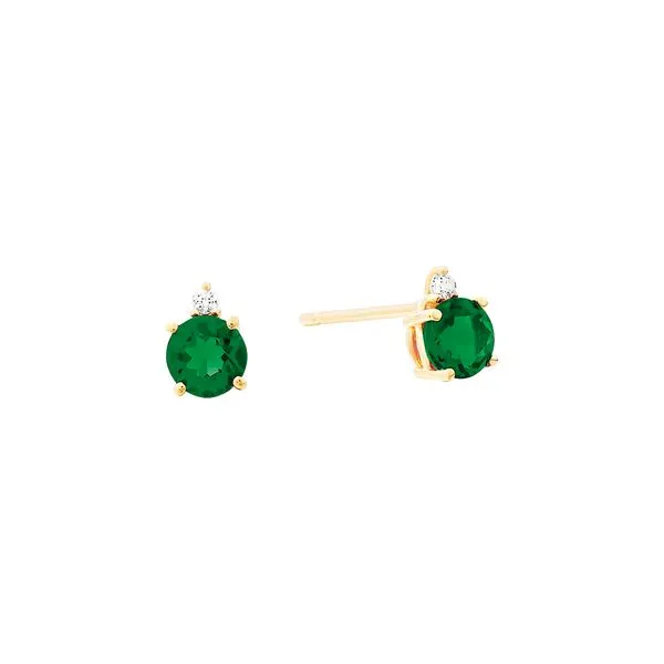 Rnd Emerald Earrings .02tdw Image 5 Tennies Jewelry Appleton, WI
