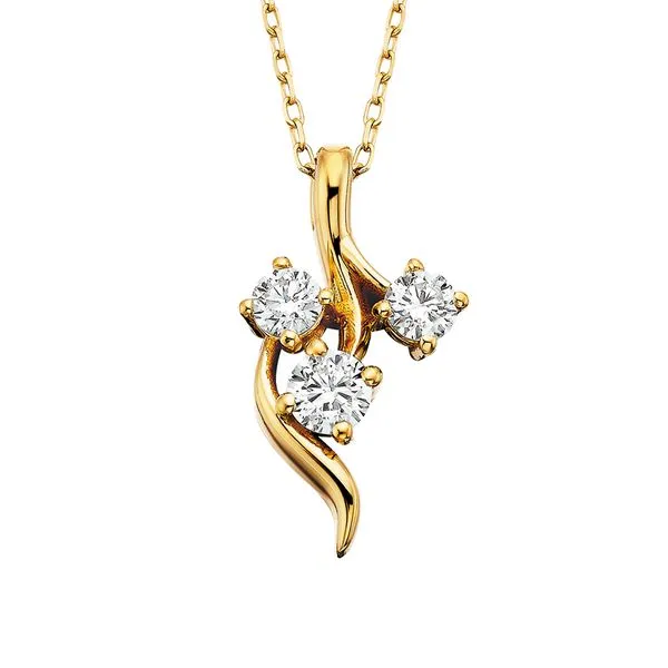 14K Yellow 3-Stone Pendant Image 2 Tennies Jewelry Appleton, WI