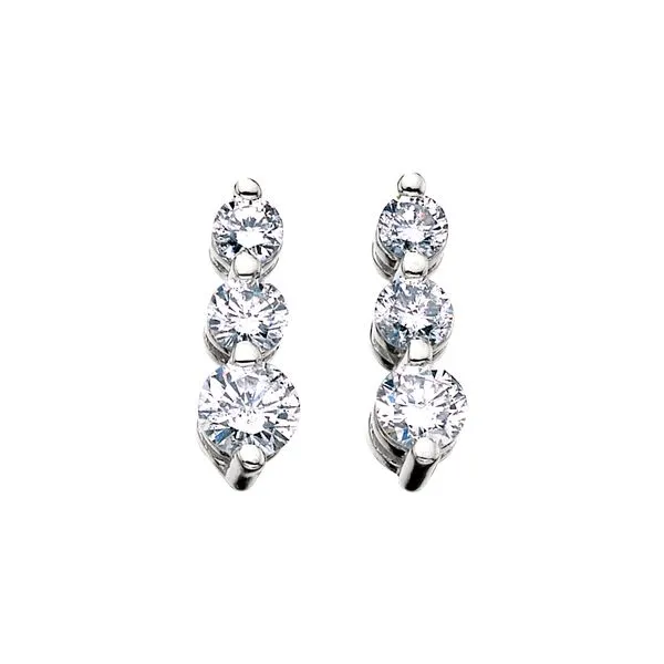 1ct 3 Stone Dia Earrings Image 2 Tennies Jewelry Appleton, WI