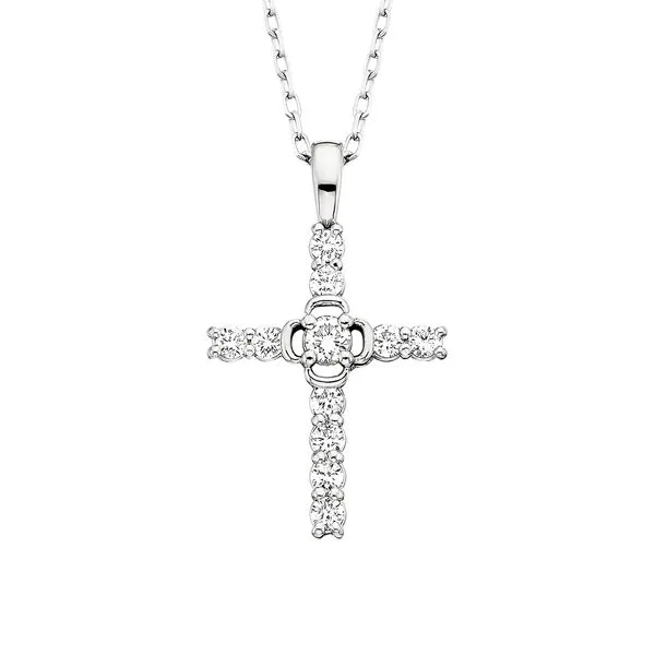 14kt Diamond Cross Pendant Image 2 Tennies Jewelry Appleton, WI