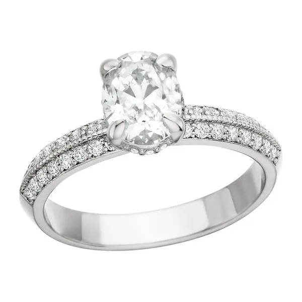 14K White Pave Hidden Halo Semi Image 2 Tennies Jewelry Appleton, WI