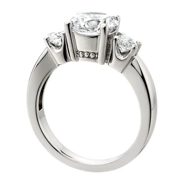14K White Three Stone Bridal Semi-M Image 2 Tennies Jewelry Appleton, WI