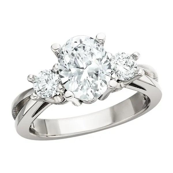 14K White Oval Three Stone Semi Tennies Jewelry Appleton, WI