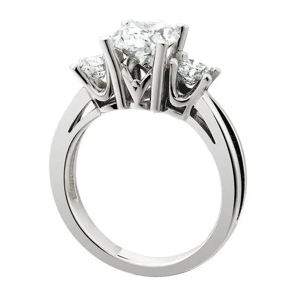 14K White Oval Three Stone Semi Image 4 Tennies Jewelry Appleton, WI