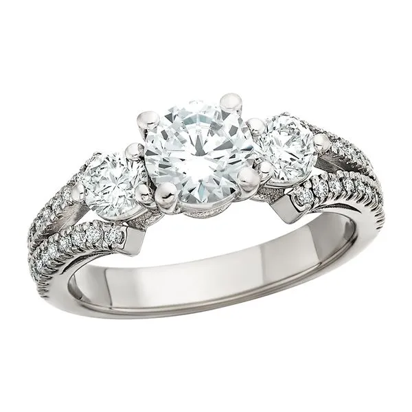 14K White 3-Stone Semi-Mount Tennies Jewelry Appleton, WI