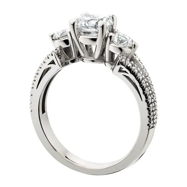 14K White 3-Stone Semi-Mount Image 2 Tennies Jewelry Appleton, WI