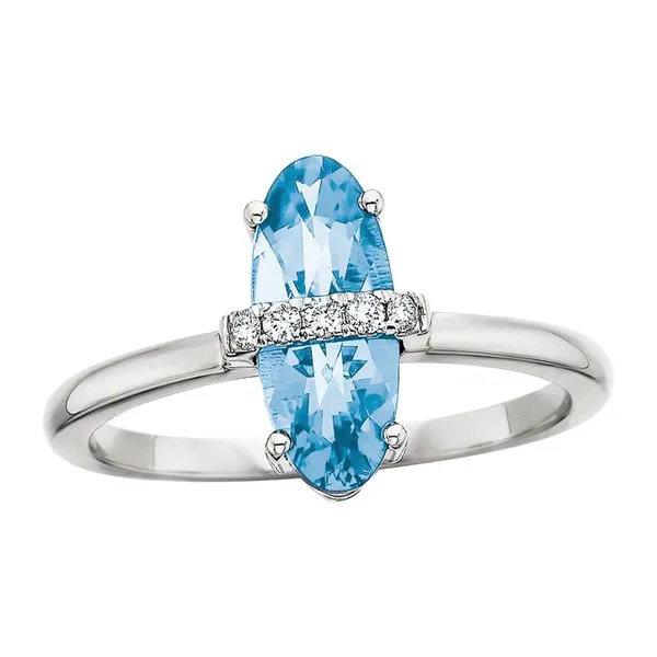 Blue Topaz Ring .05tdw Image 2 Tennies Jewelry Appleton, WI