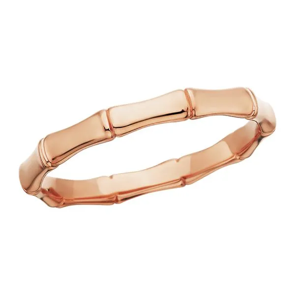 Pink Gold Bamboo Stack Ring Image 3 Tennies Jewelry Appleton, WI