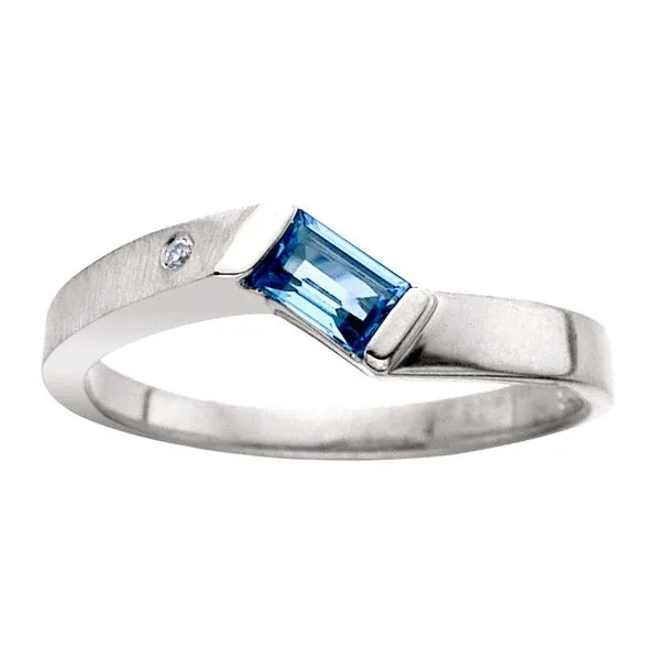 SS Blue Topaz Ring Image 3 Tennies Jewelry Appleton, WI