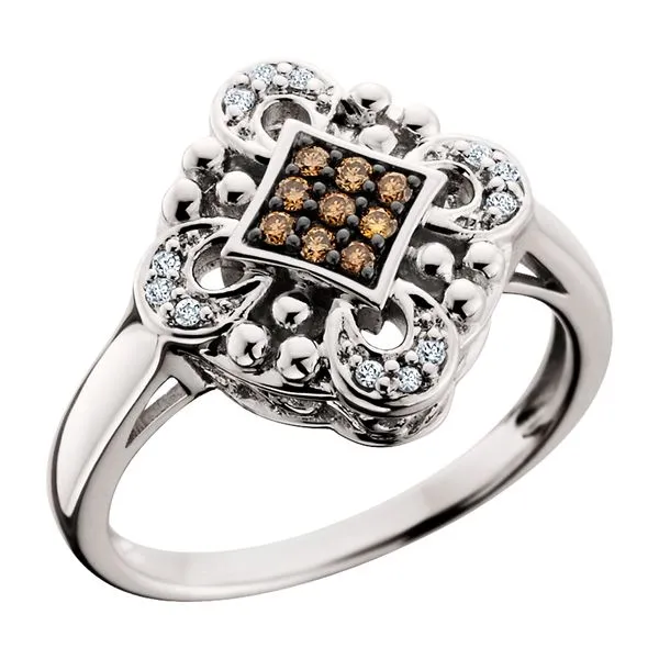 Champagne & White Dia Ring Image 2 Tennies Jewelry Appleton, WI