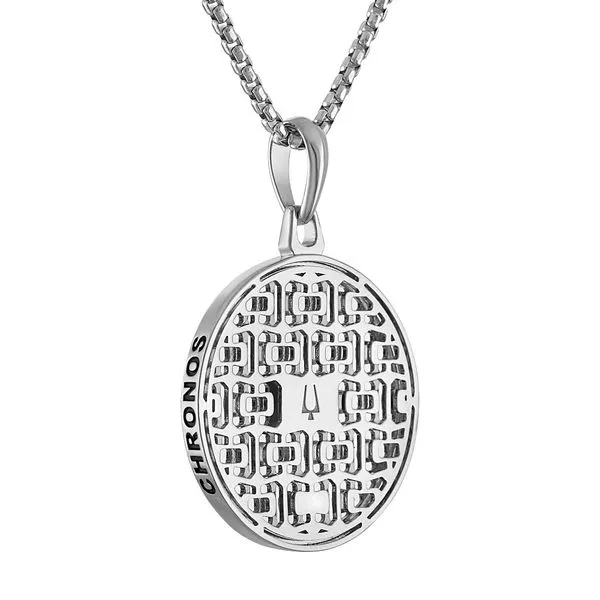 Bulova Sterling Silver 925 Luxury Jewelry Mens Pendant Image 2 Austin's Fine Diamonds & Jewelry Lyndhurst, NJ